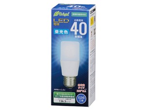 オーム電機 LED電球 T形(40形相当/600lm/昼光色/E26/全方向配光255°/密閉形･･･