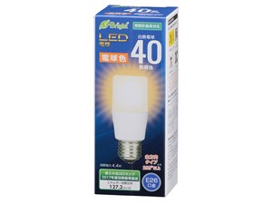 オーム電機 LED電球 T形(40形相当/560lm/電球色/E26/全方向配光255°/密閉形･･･