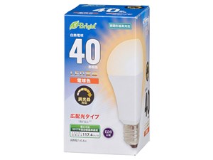 オーム電機 LED電球(40形相当/540lm/電球色/E26/広配光180°/密閉形器具対応/･･･