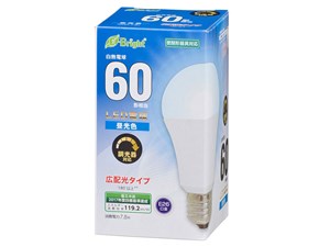 オーム電機 LED電球(60形相当/930lm/昼光色/E26/広配光180°/密閉形器具対応/･･･