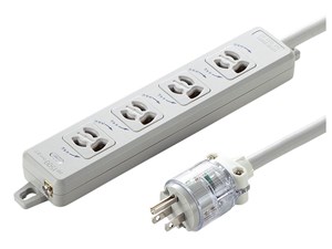 サンワサプライ 医用接地プラグ付き電源タップ TAP-HPM4-5W