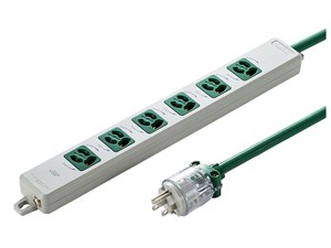 TAP-HPM6-5G (グリーン) 医用接地プラグ付き電源タップ (3P・6個口・5m)