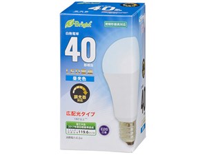 オーム電機 LED電球(40形相当/550lm/昼光色/E26/広配光180°/密閉形器具対応/･･･
