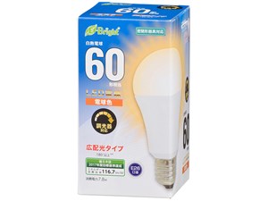 オーム電機 LED電球(60形相当/910lm/電球色/E26/広配光180°/密閉形器具対応/･･･