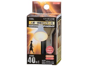 オーム電機 LED電球(40形相当/454lm/電球色/E17/人感・明暗センサー付) LDR4L･･･