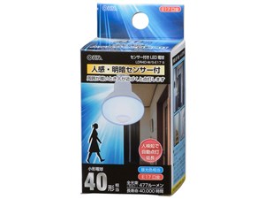 オーム電機 LED電球(40形相当/477lm/昼光色/E17/人感・明暗センサー付) LDR4D･･･