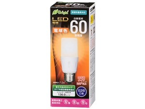 オーム電機 LED電球T型7W電球色 LDT7L-G-IS21