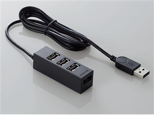 エレコム USBHUB2.0/機能主義/セルフパワー/4ポート/100cm/ブラック U2H-TZ42･･･