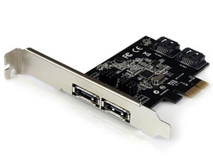 外部eSATA 2ポート/内部SATA 2ポート増設PCI Expressカード ジャンパーでポートの切替え可能 ポートマルチプライヤ対応 SATA rev.3.0対応 6Gbps PEXESAT322I 商品画像1：123market