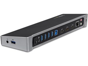 ドッキングステーション/USB 3.0接続/トリプルモニター/2x 4K DisplayPort & HDMI/5x USB-Aハブ(1x Fast-Charge)/ギガビットイーサネット(GbE)/3.5mmステレオミニ(3極)/MacOS & Wind 商品画像1：123market