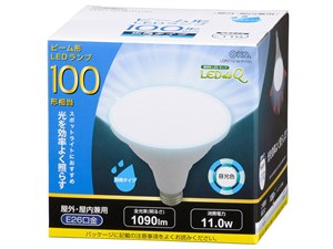 オーム電機 LED電球 ビームランプ形 広角(100形相当/1090lm/昼光色/E26/防雨･･･