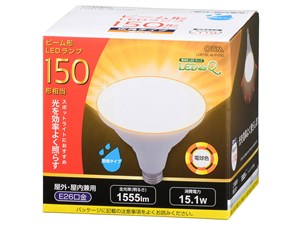 オーム電機 LED電球 ビームランプ形 広角(150形相当/1555lm/電球色/E26/防雨･･･