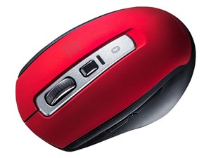 サンワサプライ【5ボタン搭載】静音 Bluetooth 5.0 ブルーLEDマウス（レッド･･･