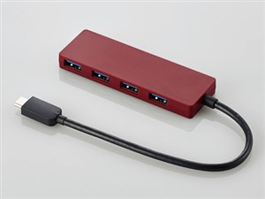 エレコム USB Type-C接続4ポートUSB3.1ハブ レッド U3HC-A429BXRD 【ネコポス･･･