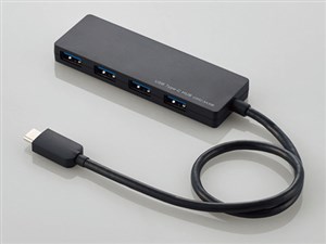 エレコム USB3.1(Gen1)HUB/Type-C/Aメス4ポート/バスパワー/30cmケーブル/ブ･･･