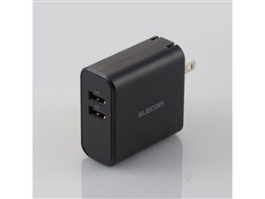 エレコム スマートフォン・タブレット用AC充電器/4.8A出力/USB-Aメス2ポート/･･･