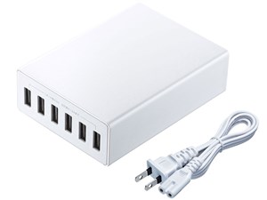 ACA-IP67W (ホワイト) USB充電器 (6ポート・合計12A)
