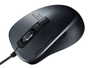 MA-BL156BK 静音有線ブルーLEDマウス（5ボタン） ブラック 商品画像1：eONE