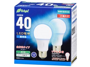 オーム電機 LED電球 LDA4D-G-AG27-2P