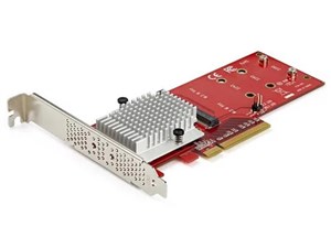 M.2 PCIe SSDアダプタカード/2スロット/PCI Express x8/デュアルNVMeまたはAH･･･