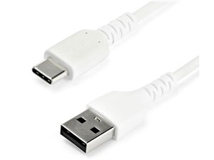 USB-A-USB-C ケーブル/1m/USB 2.0/急速充電・データ転送/アラミド繊維補強/オス・オス/ホワイト RUSB2AC1MW 商品画像1：123market