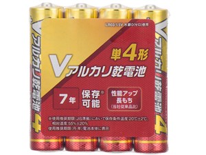 オーム電機 アルカリ乾電池Vシリーズ単四4P LR03VN4S