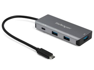 4ポートUSB Type-Cハブ USB PD対応ポート 10Gbps 3x USB-A/1x USB-C 25cmホス･･･