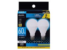 ELPA LED電球ミニクリ形60W相当D色2個入り LDA7D-G-E17-G4105-2P