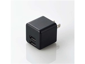 エレコム スマホ充電器 AC充電器 USBポート×2 2.4A出力 コンパクト キューブ･･･