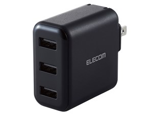 エレコム iPhone充電器 AC充電 3.6A出力 USB 3ポート 合計18W ブラック スマ･･･
