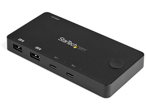 USB-Cパソコン対応2ポートKVMスイッチ 4K60Hz HDMI コンパクトUSB Type-Cパソ･･･