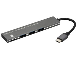 オーム電機 USB TypeC接続microSDカードリーダー PC-SH3PC08-H