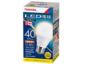 【納期目安：１週間】東芝ライテック LED電球一般電球形 LDA4L-G-K/40W/2