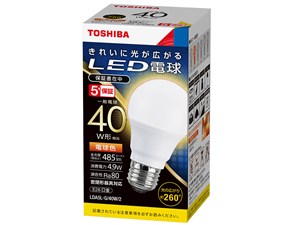 【納期目安：１週間】東芝ライテック LED電球一般電球形 LDA5L-G/40W/2
