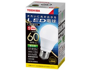 【納期目安：１週間】東芝ライテック LED電球一般電球形 LDA7N-G/60W/2