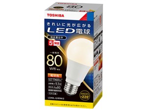 【納期目安：１週間】東芝ライテック LED電球 LDA9L-G/80W/2