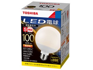 【納期目安：１週間】東芝ライテック LED電球ボール電球形 LDG11L-G/100W/2