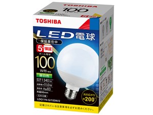 【納期目安：１週間】東芝ライテック LED電球ボール電球形 LDG11N-G/100W/2