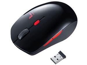 MA-WBTBL193BKR 静音ワイヤレスブルーLEDコンボマウス（ブラック×レッド）