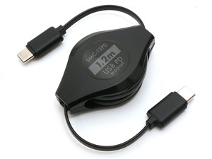 【納期目安：１週間】ミヨシ USB PD対応コードリール Type-Cケーブル SMC-12P･･･