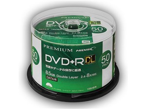 【納期目安：１週間】hidisc データ用 DVD+R DL 片面2層 8.5GB 50枚 8倍速対･･･