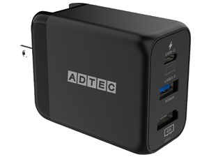 アドテック PD充電器/最大74W(Type-C x2、Type-A x1 ＆ HDMI x1)/ブラック/Ty･･･
