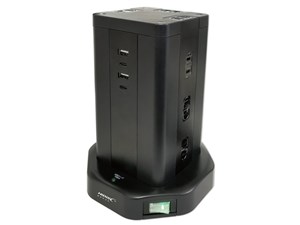 【納期目安：１週間】hidisc タワー型USB付電源タップ (Type-C×2+Type-A×2)･･･