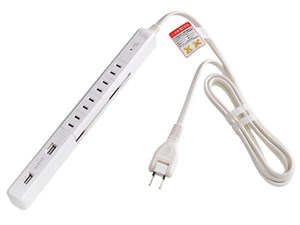 ELPA 耐雷スリム回転USBタップ ホワイト WBS-SL402USB(W)