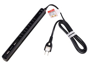 ELPA 耐雷スリム回転USBタップ ブラック WBS-SL402USB(BK)