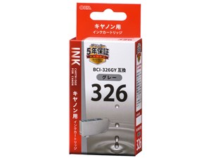 オーム電機 キヤノン互換 BCI-326GY 染料グレー 01-4156 INK-C326B-GY 1コ入 ･･･