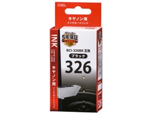 オーム電機 キヤノン用インクカートリッジ BCI-326BK互換 染料ブラック INK-C･･･