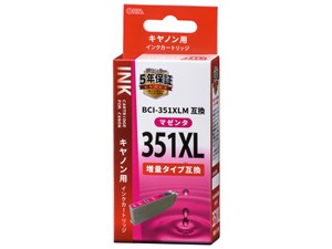 オーム電機 キヤノン互換 BCI-351XLM 染料マゼンタ 01-4161 INK-C351XLB-M 1･･･