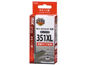 オーム電機 キヤノン互換 BCI-351XLGY 染料グレー 01-4163 INK-C351XLB-GY 1･･･