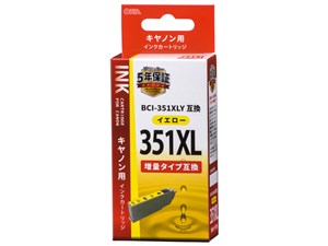 オーム電機 キヤノン互換 BCI-351XLY 染料イエロー 01-4162 INK-C351XLB-Y 1･･･